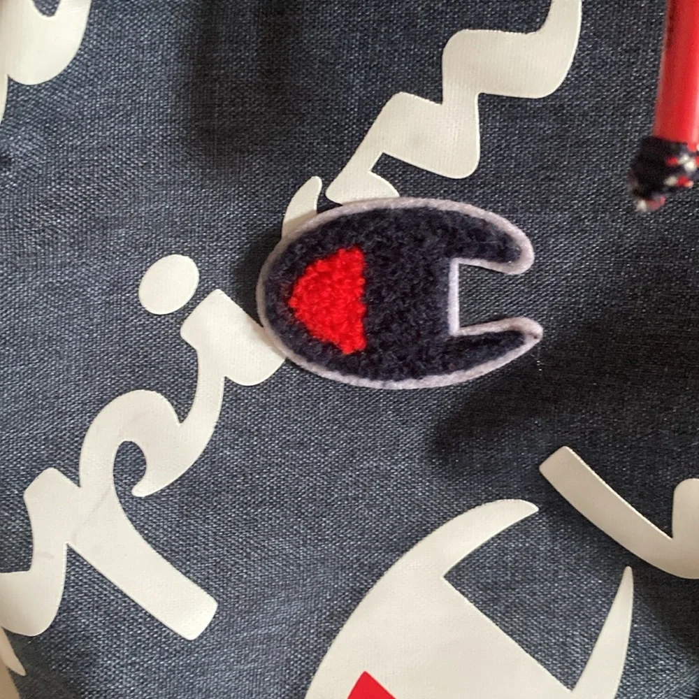 Champion blue,navy Travel Backpack,work bag, with Red Accents